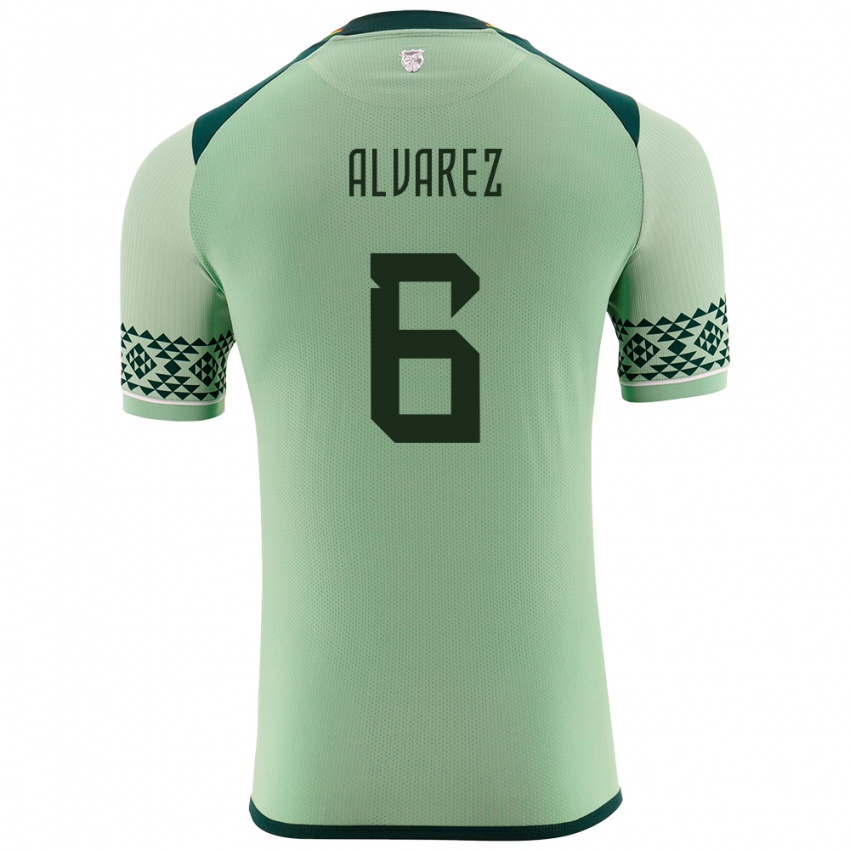 Kinderen Bolivia Eduardo Álvarez #6 Licht Groen Thuisshirt Thuistenue 24-26 T-Shirt