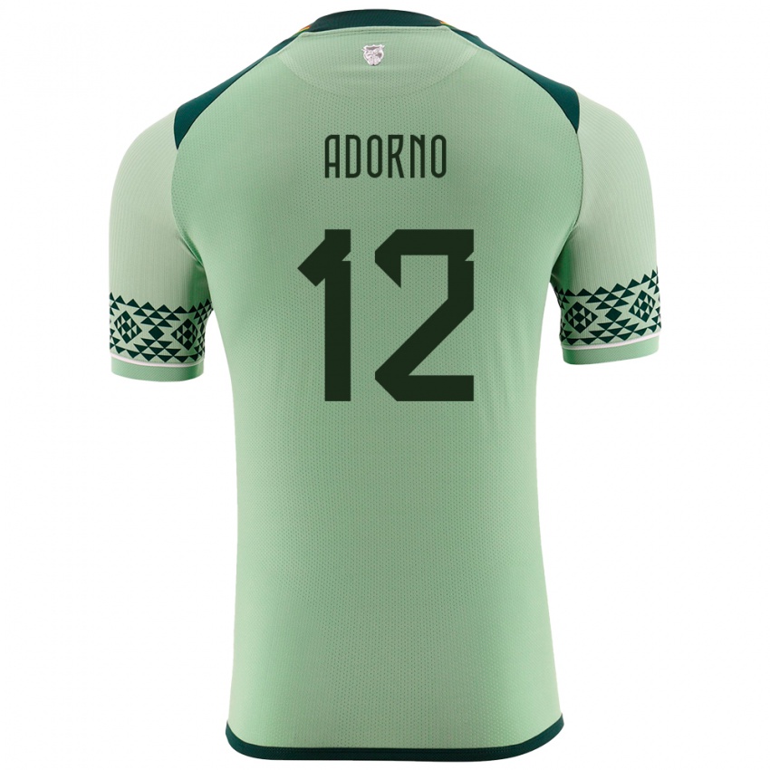 Kinderen Bolivia Carlos Adorno #12 Licht Groen Thuisshirt Thuistenue 24-26 T-Shirt