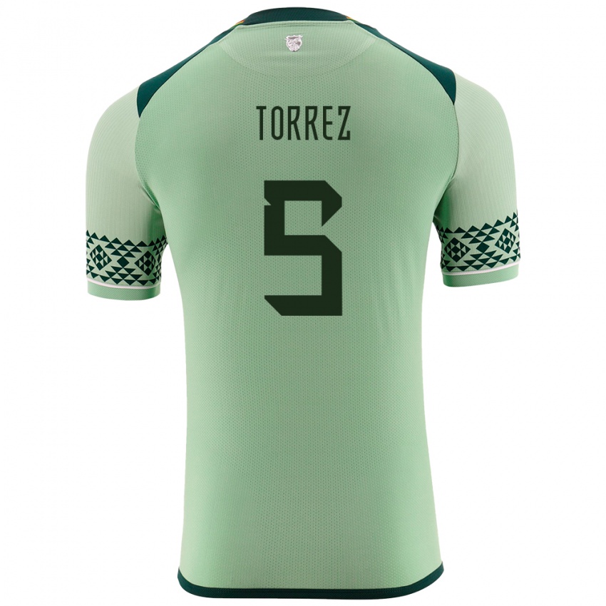 Kinderen Bolivia Marcelo Torrez #5 Licht Groen Thuisshirt Thuistenue 24-26 T-Shirt