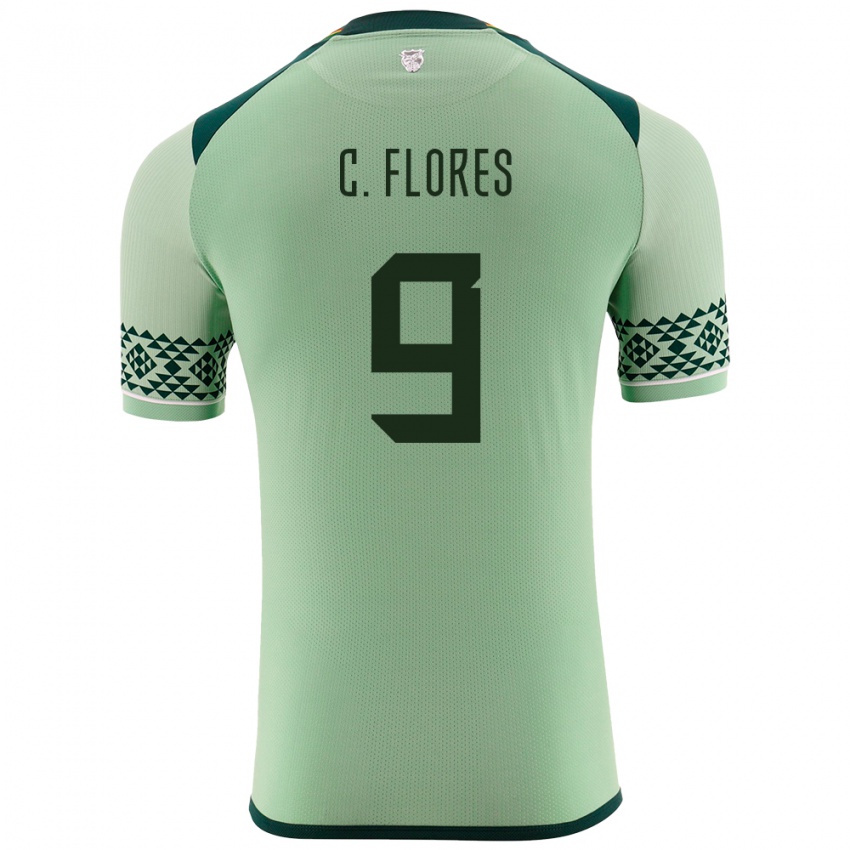 Kinderen Bolivia Cesar Flores #9 Licht Groen Thuisshirt Thuistenue 24-26 T-Shirt