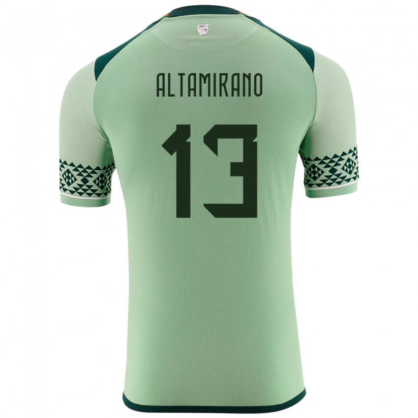 Kinderen Bolivia Sebastian Altamirano #13 Licht Groen Thuisshirt Thuistenue 24-26 T-Shirt