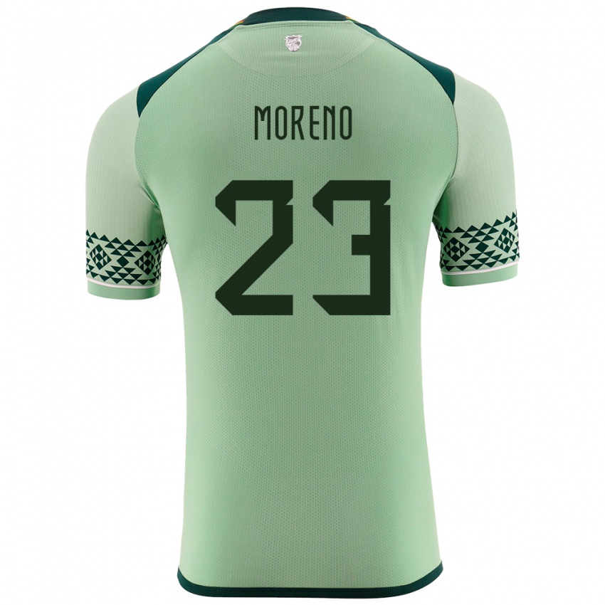 Kinderen Bolivia Leonel Moreno #23 Licht Groen Thuisshirt Thuistenue 24-26 T-Shirt