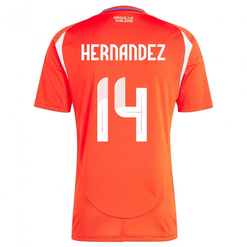 Kinderen Chili Leandro Hernández #14 Rood Thuisshirt Thuistenue 24-26 T-Shirt