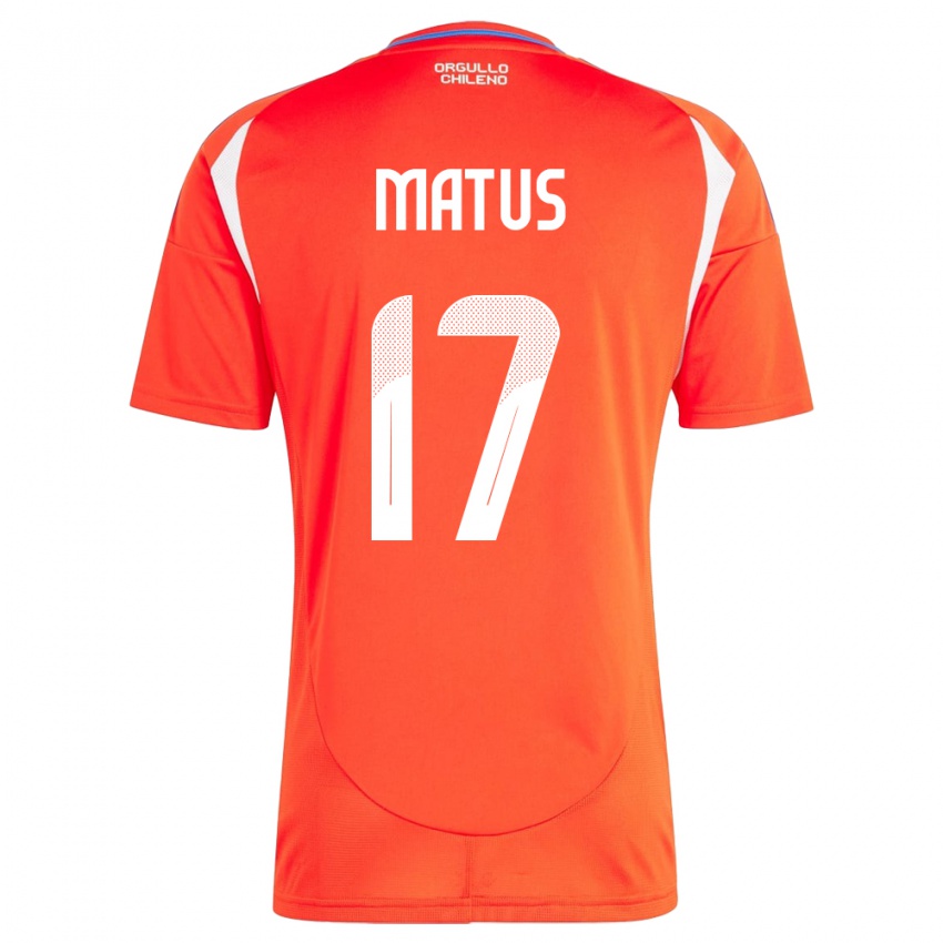 Kinderen Chili Esteban Matus #17 Rood Thuisshirt Thuistenue 24-26 T-Shirt