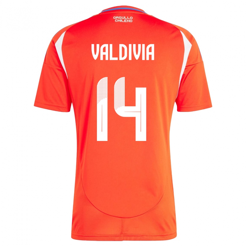 Kinderen Chili Felipe Valdivia #14 Rood Thuisshirt Thuistenue 24-26 T-Shirt