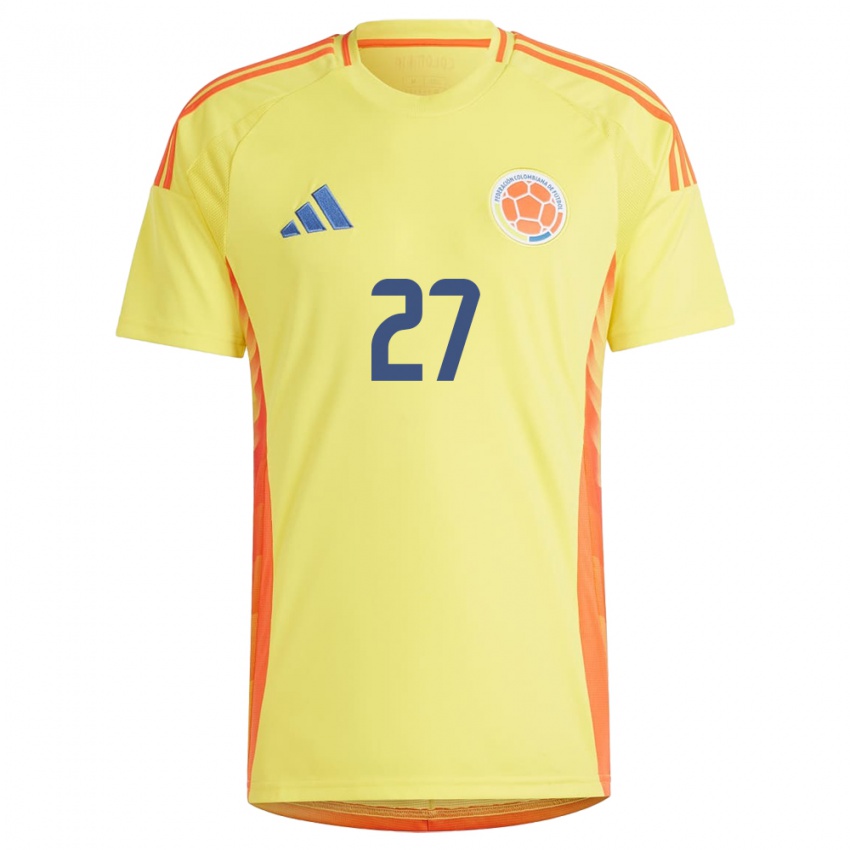 Kinderen Colombia Natalia Gaitán #27 Geel Thuisshirt Thuistenue 24-26 T-Shirt