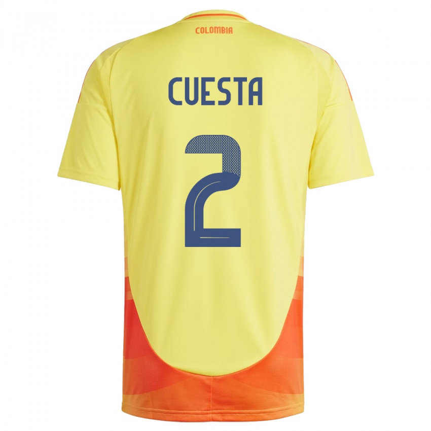 Kinderen Colombia Carlos Cuesta #2 Geel Thuisshirt Thuistenue 24-26 T-Shirt