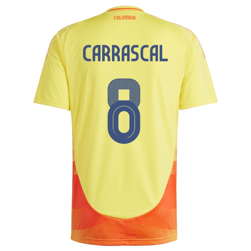 Kinderen Colombia Jorge Carrascal #8 Geel Thuisshirt Thuistenue 24-26 T-Shirt