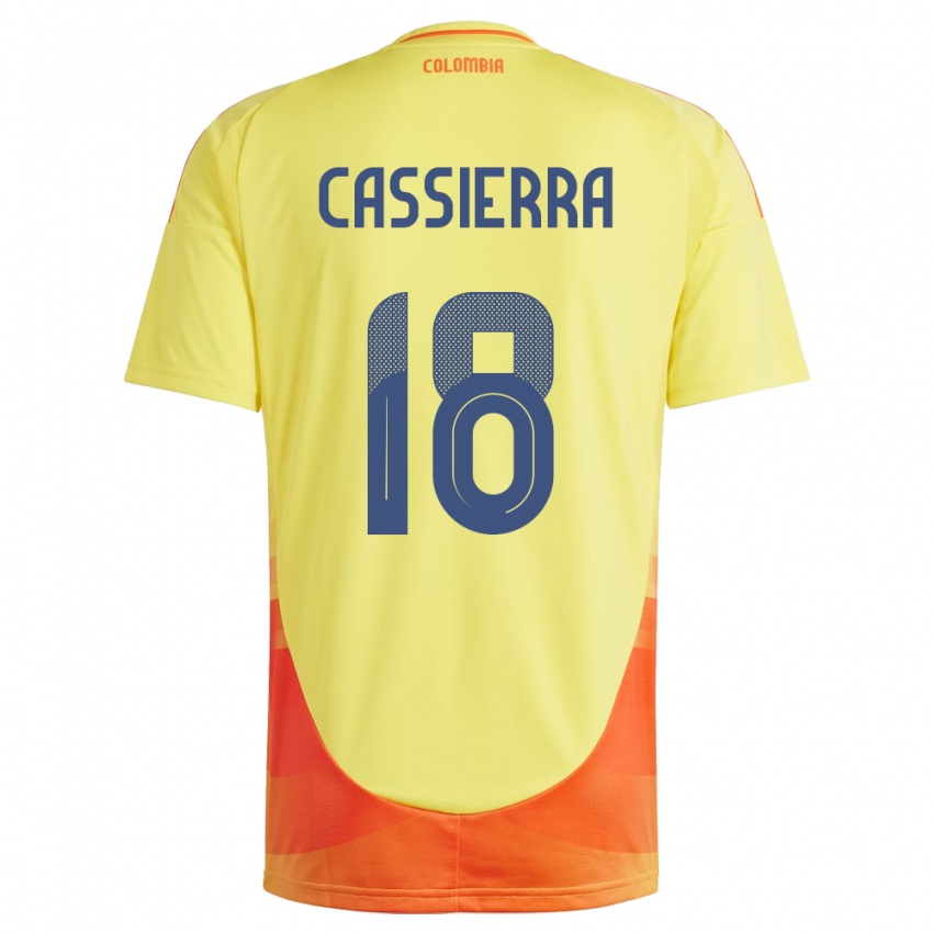 Kinderen Colombia Mateo Cassierra #18 Geel Thuisshirt Thuistenue 24-26 T-Shirt