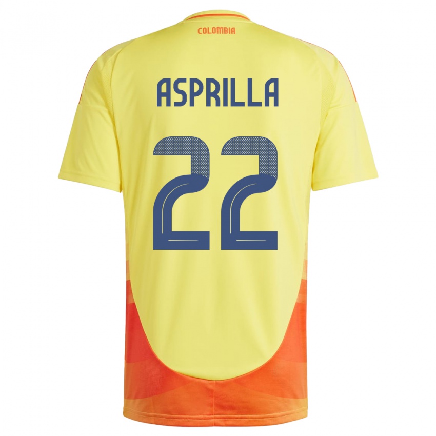 Kinderen Colombia Yáser Asprilla #22 Geel Thuisshirt Thuistenue 24-26 T-Shirt