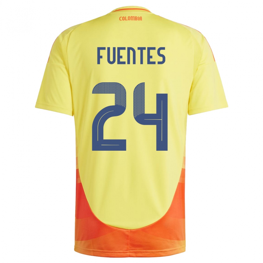 Kinderen Colombia Gabriel Fuentes #24 Geel Thuisshirt Thuistenue 24-26 T-Shirt