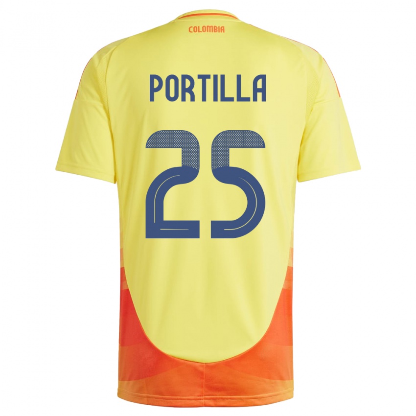 Kinderen Colombia Juan Portilla #25 Geel Thuisshirt Thuistenue 24-26 T-Shirt