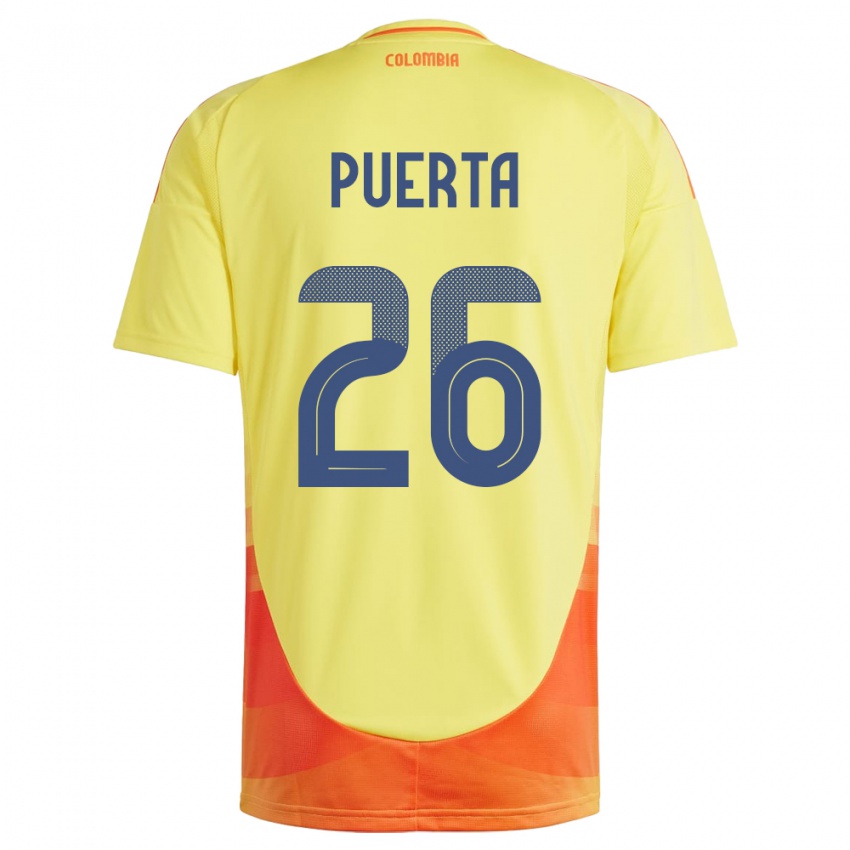 Kinderen Colombia Gustavo Puerta #26 Geel Thuisshirt Thuistenue 24-26 T-Shirt