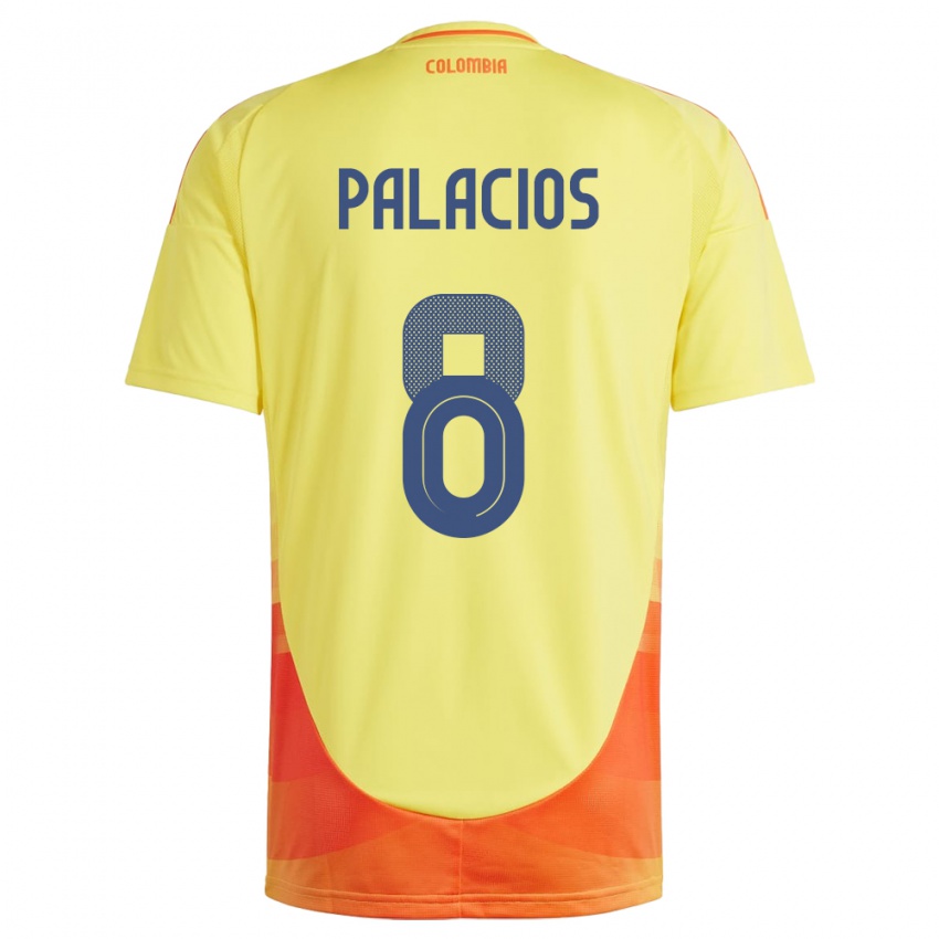 Kinderen Colombia Brahian Palacios #8 Geel Thuisshirt Thuistenue 24-26 T-Shirt