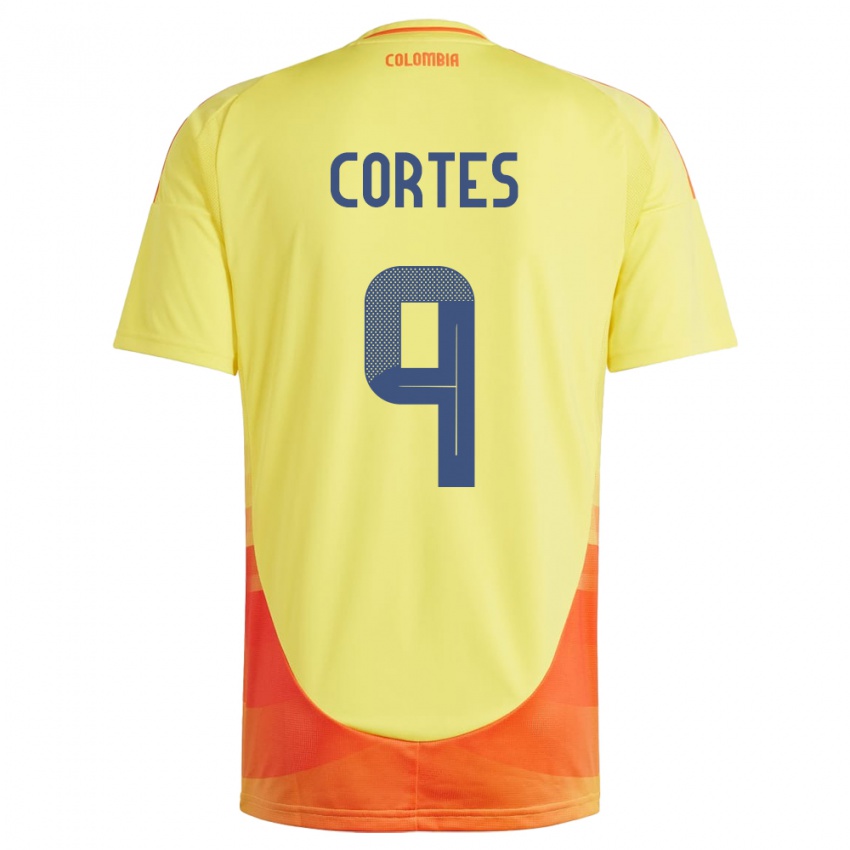 Kinderen Colombia Carlos Cortés #9 Geel Thuisshirt Thuistenue 24-26 T-Shirt