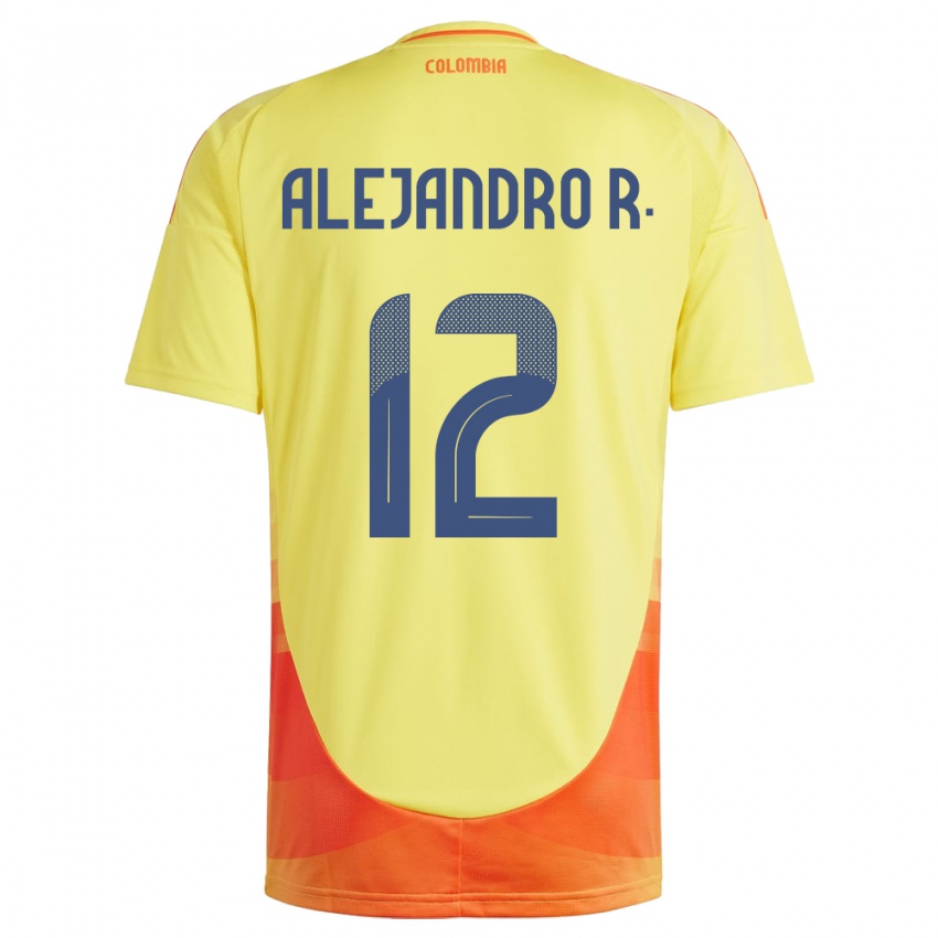 Kinderen Colombia Alejandro Rodríguez #12 Geel Thuisshirt Thuistenue 24-26 T-Shirt