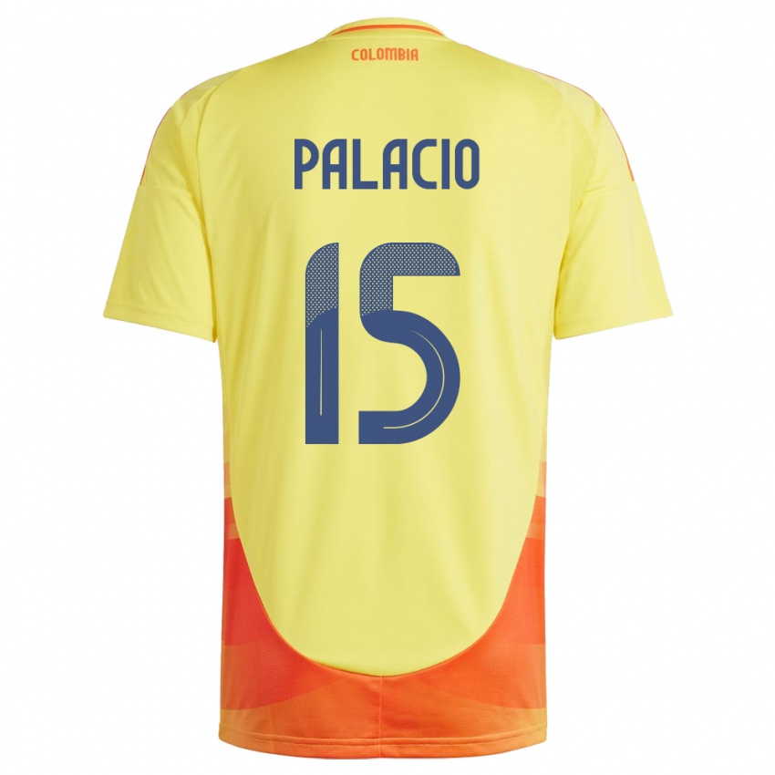 Kinderen Colombia Nelson Palacio #15 Geel Thuisshirt Thuistenue 24-26 T-Shirt