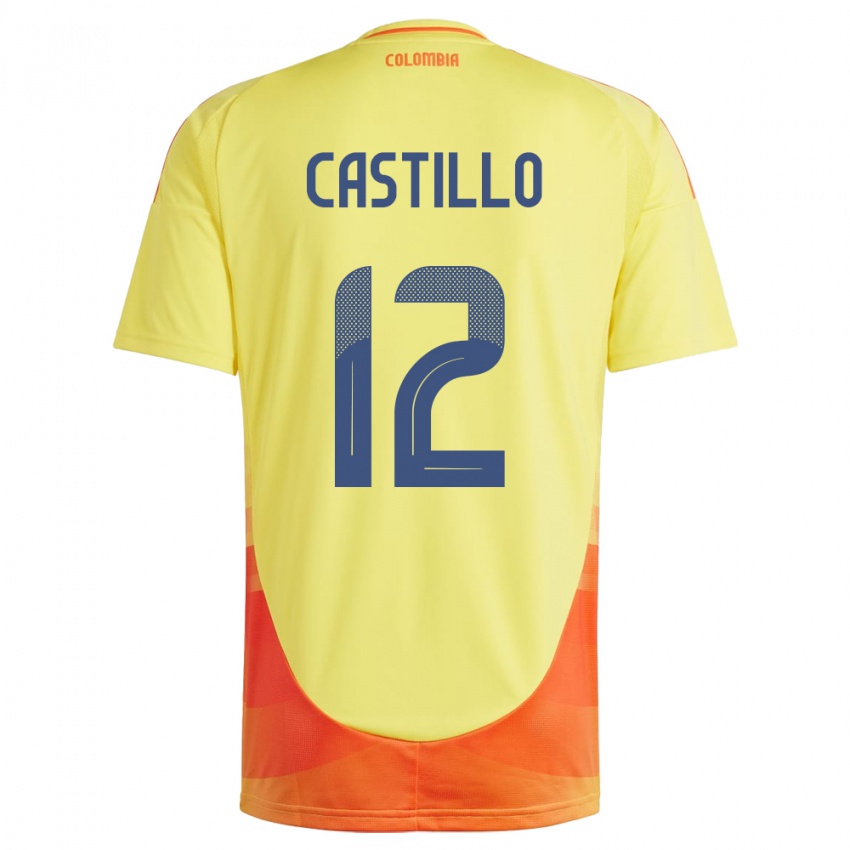 Kinderen Colombia Juan Castillo #12 Geel Thuisshirt Thuistenue 24-26 T-Shirt