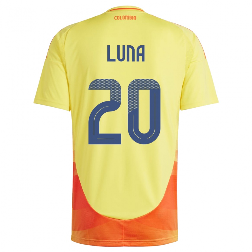 Kinderen Colombia Daniel Luna #20 Geel Thuisshirt Thuistenue 24-26 T-Shirt