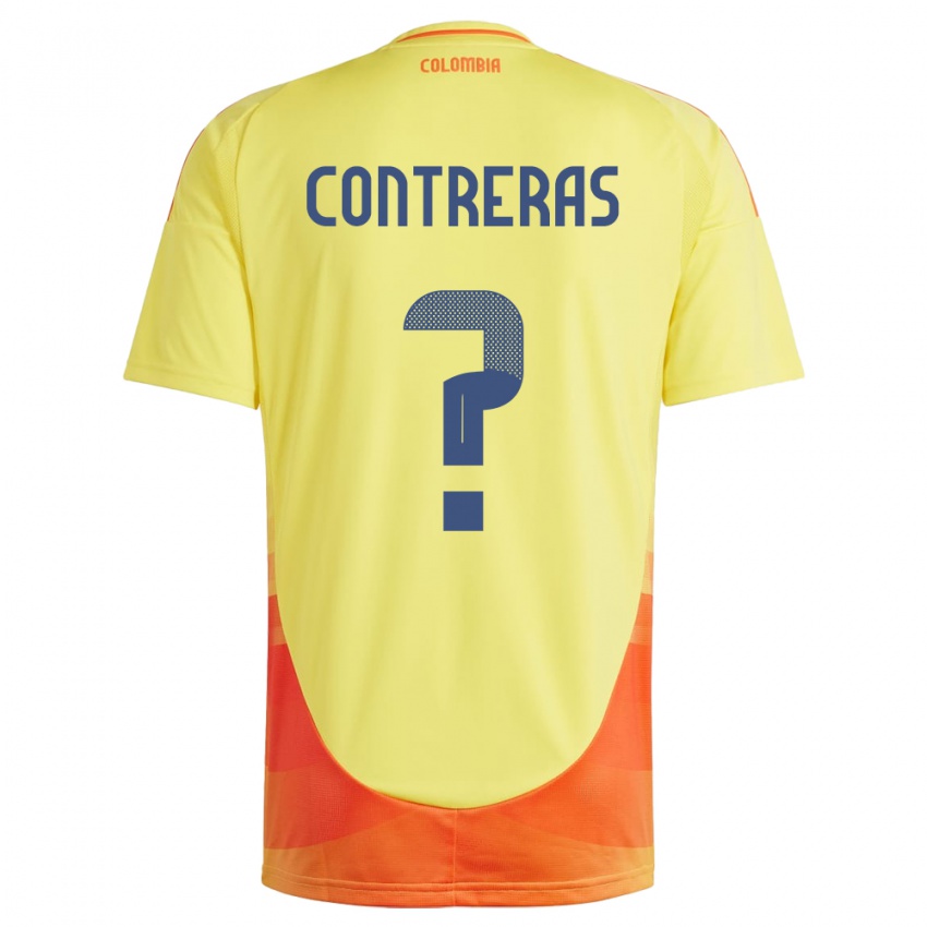 Kinderen Colombia David Contreras #0 Geel Thuisshirt Thuistenue 24-26 T-Shirt