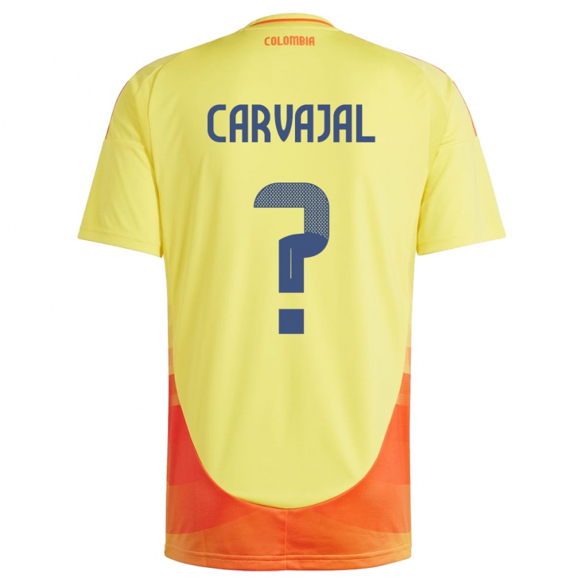 Kinderen Colombia Juan Carvajal #0 Geel Thuisshirt Thuistenue 24-26 T-Shirt