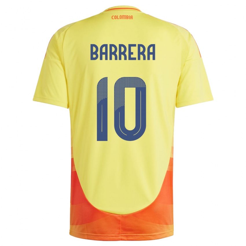 Kinderen Colombia Jordan Barrera #10 Geel Thuisshirt Thuistenue 24-26 T-Shirt