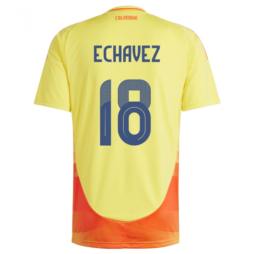 Kinderen Colombia Jhon Echavez #18 Geel Thuisshirt Thuistenue 24-26 T-Shirt