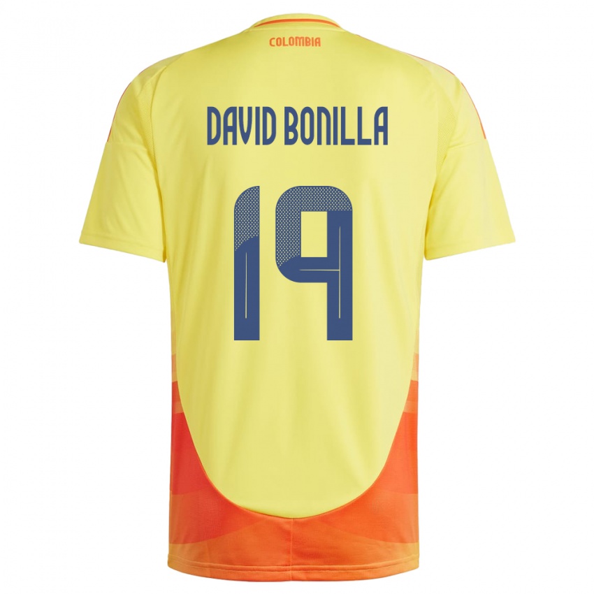 Kinderen Colombia Juan David Bonilla #19 Geel Thuisshirt Thuistenue 24-26 T-Shirt