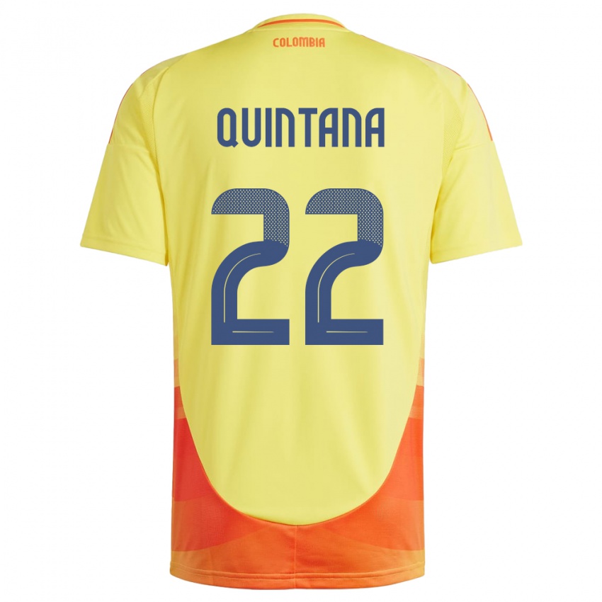 Kinderen Colombia Breiner Quintana #22 Geel Thuisshirt Thuistenue 24-26 T-Shirt