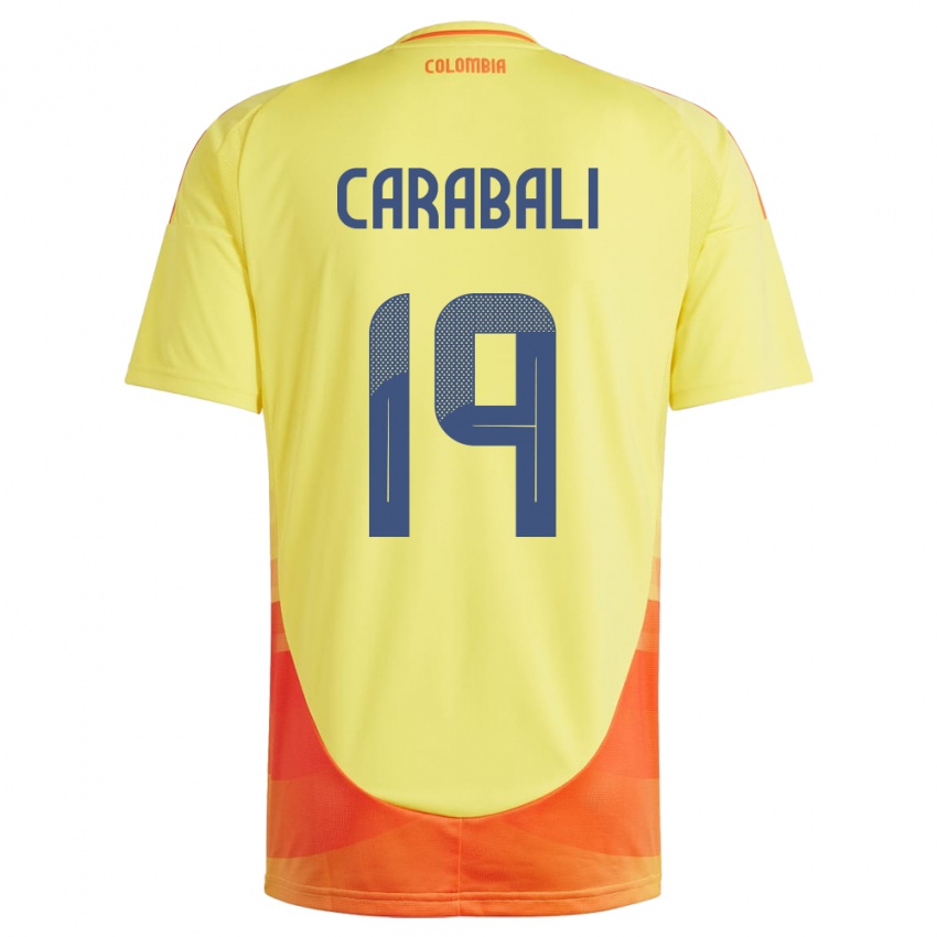 Kinderen Colombia Jorelyn Carabalí #19 Geel Thuisshirt Thuistenue 24-26 T-Shirt