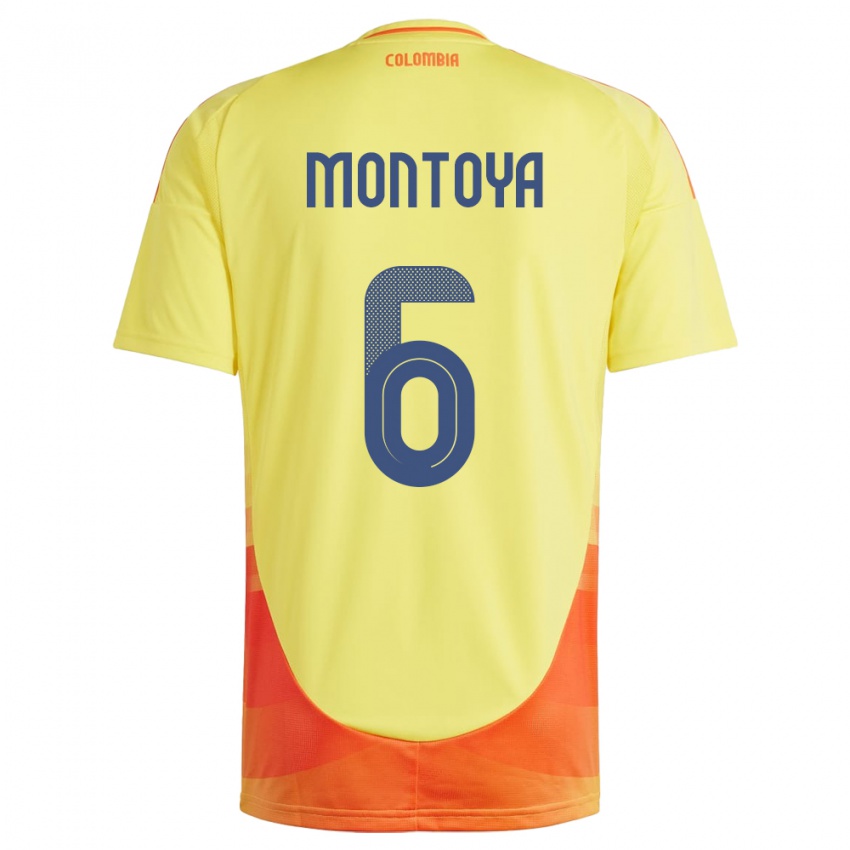 Kinderen Colombia Daniela Montoya #6 Geel Thuisshirt Thuistenue 24-26 T-Shirt