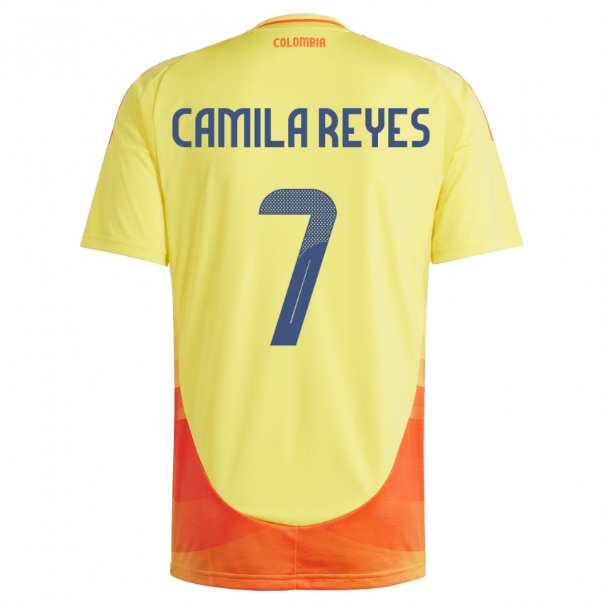 Kinderen Colombia María Camila Reyes #7 Geel Thuisshirt Thuistenue 24-26 T-Shirt