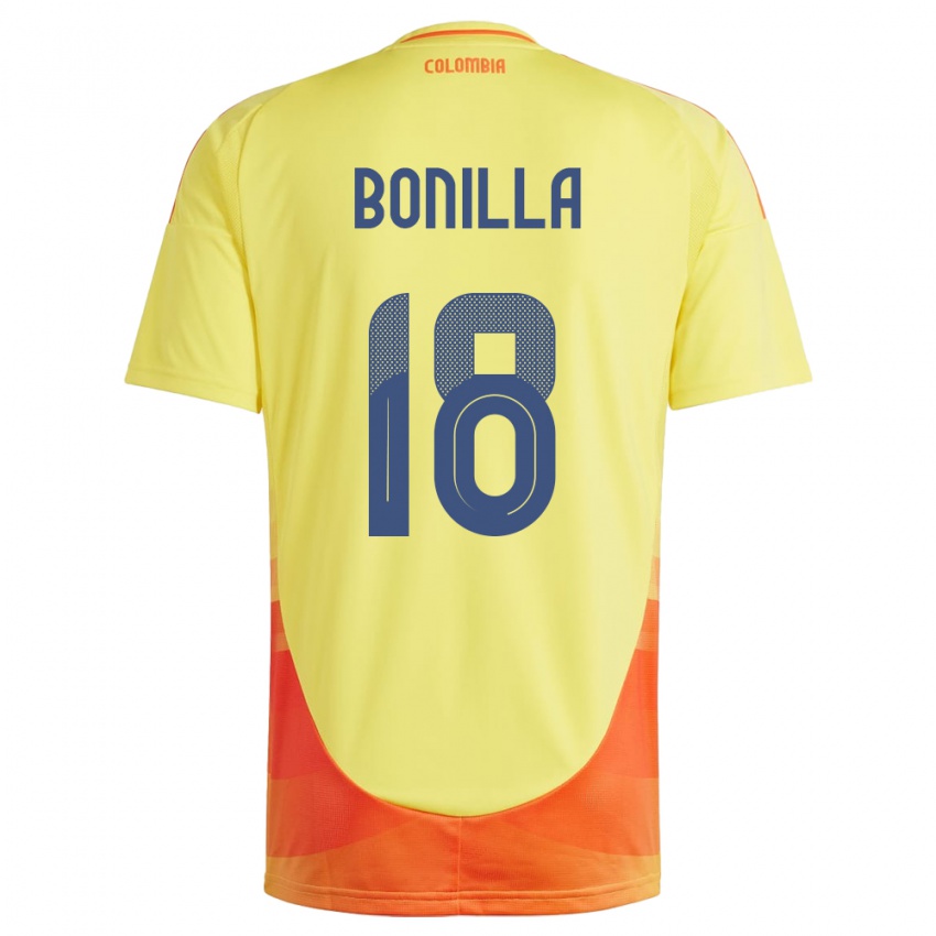 Kinderen Colombia Wendy Bonilla #18 Geel Thuisshirt Thuistenue 24-26 T-Shirt