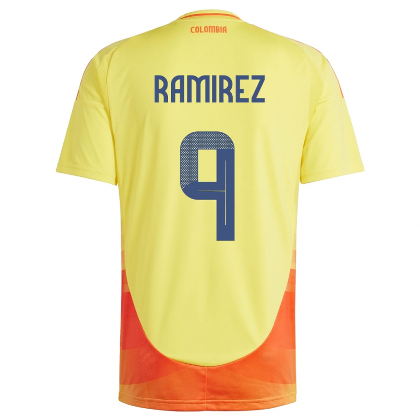 Kinderen Colombia Mayra Ramírez #9 Geel Thuisshirt Thuistenue 24-26 T-Shirt