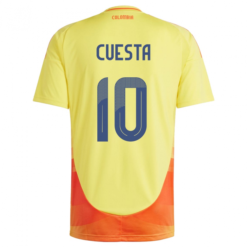 Kinderen Colombia Yisela Cuesta #10 Geel Thuisshirt Thuistenue 24-26 T-Shirt