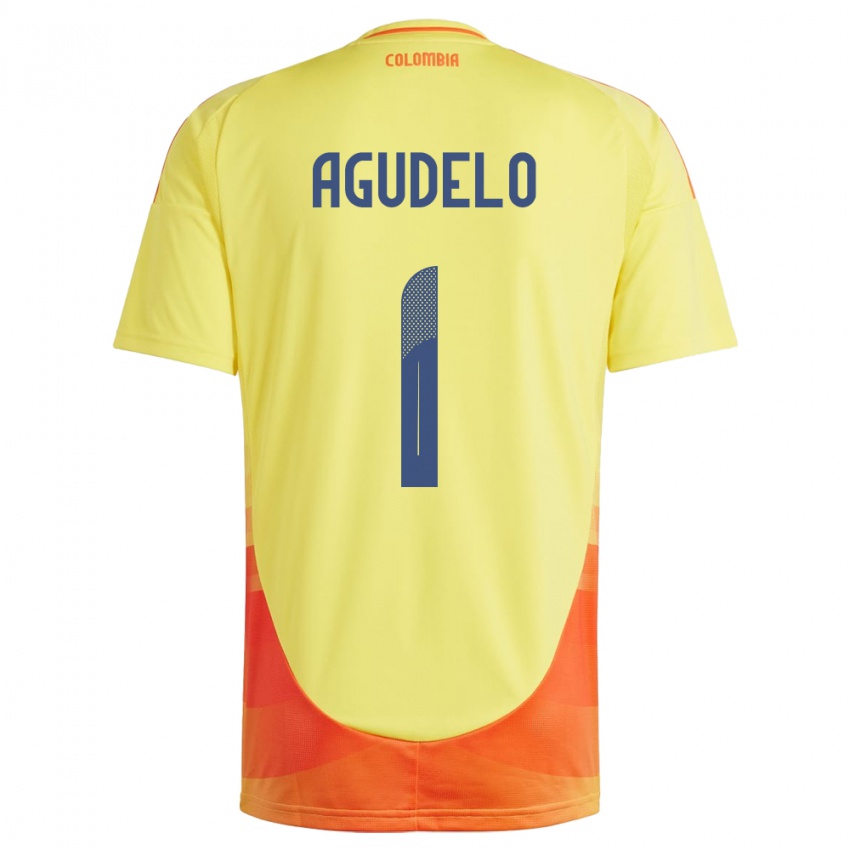 Kinderen Colombia Luisa Agudelo #1 Geel Thuisshirt Thuistenue 24-26 T-Shirt