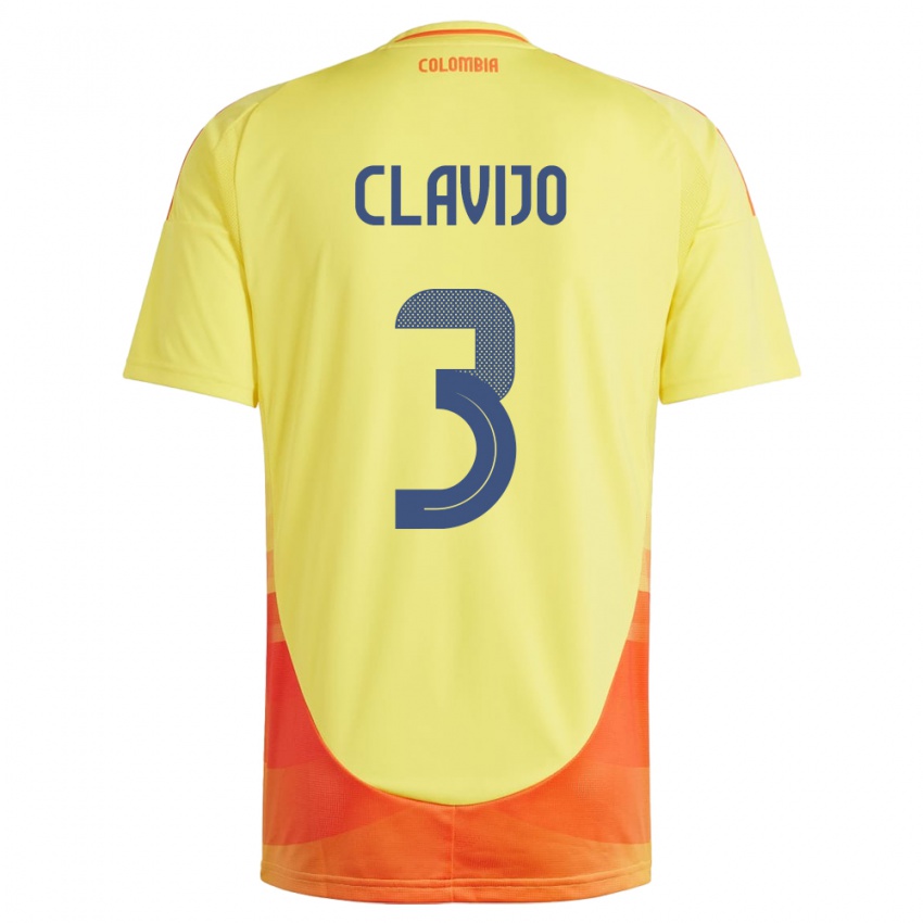 Kinderen Colombia Ángela Clavijo #3 Geel Thuisshirt Thuistenue 24-26 T-Shirt