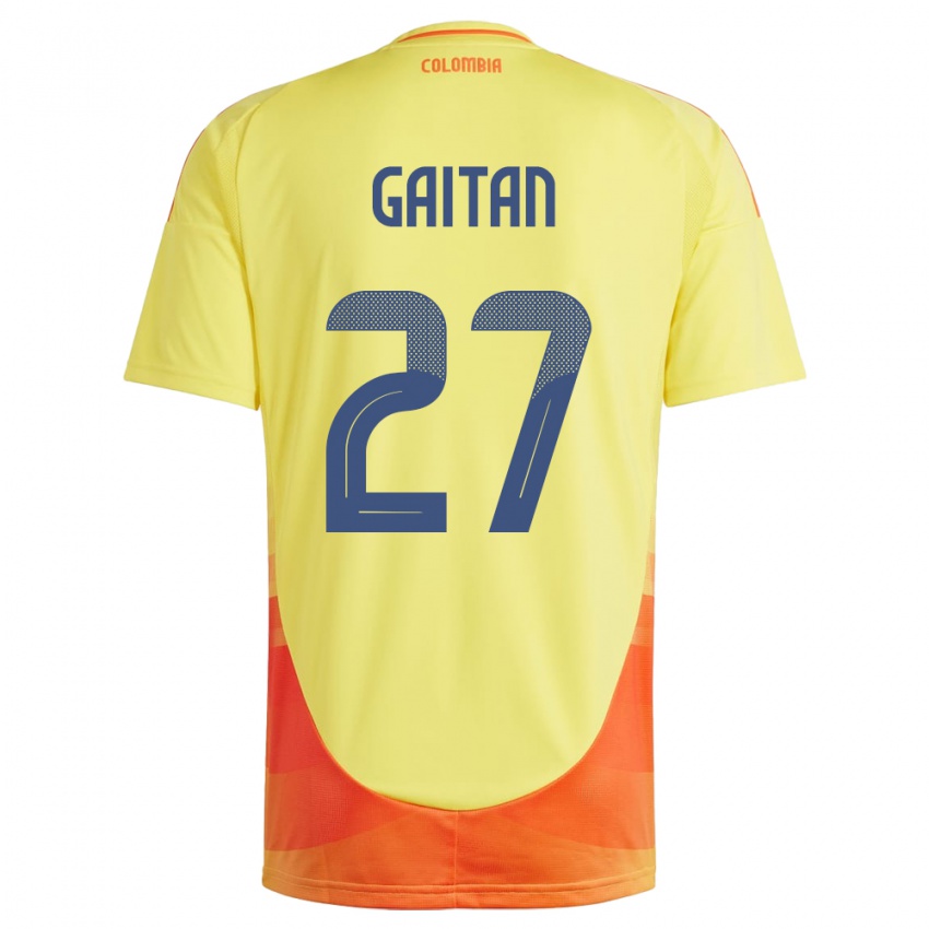 Kinderen Colombia Natalia Gaitán #27 Geel Thuisshirt Thuistenue 24-26 T-Shirt