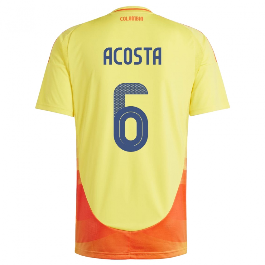 Kinderen Colombia Viviana Acosta #6 Geel Thuisshirt Thuistenue 24-26 T-Shirt