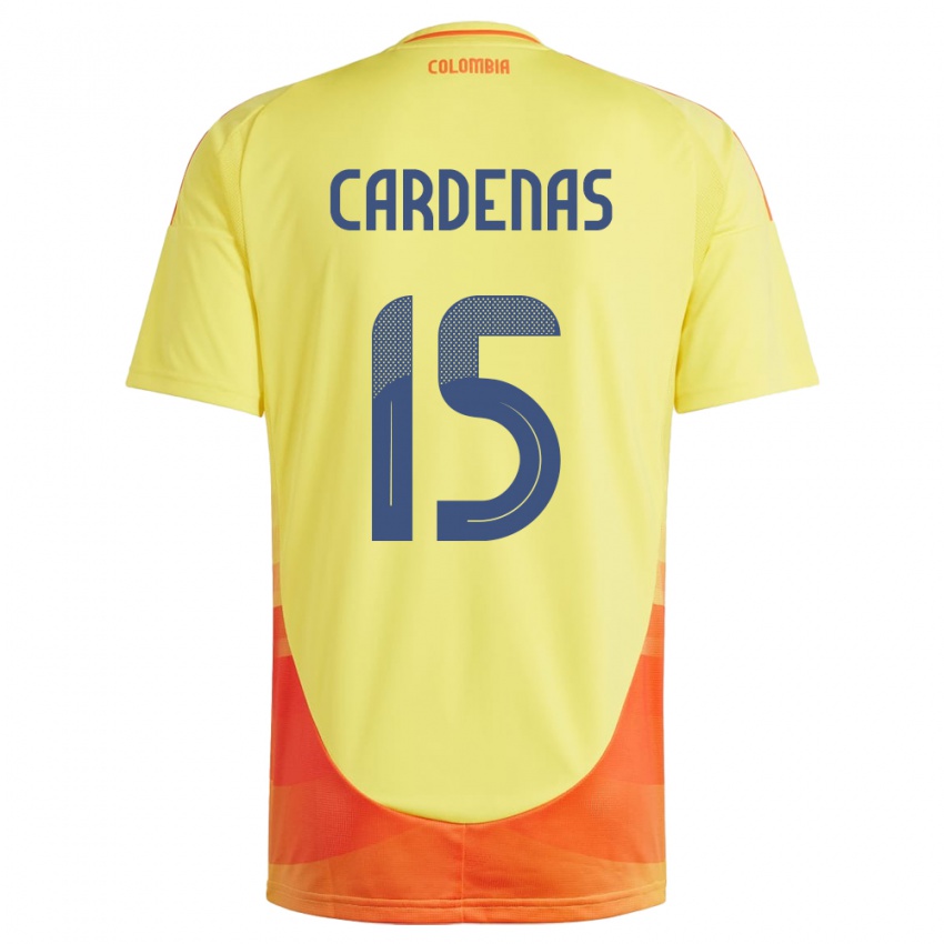 Kinderen Colombia Wendy Cárdenas #15 Geel Thuisshirt Thuistenue 24-26 T-Shirt