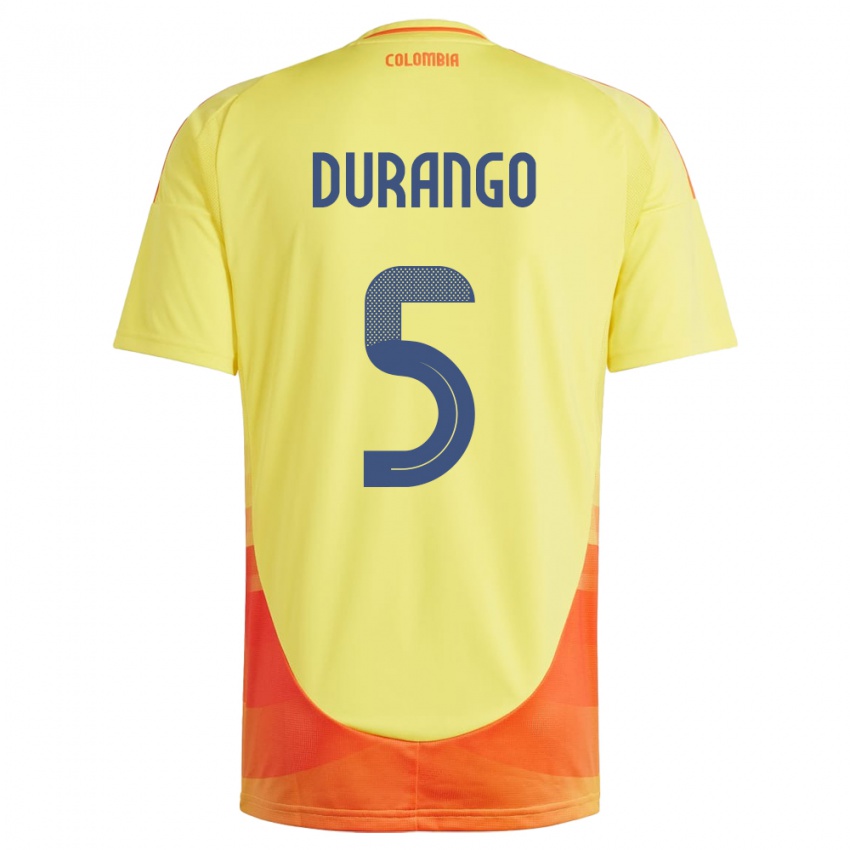 Kinderen Colombia Lorena Durango #5 Geel Thuisshirt Thuistenue 24-26 T-Shirt