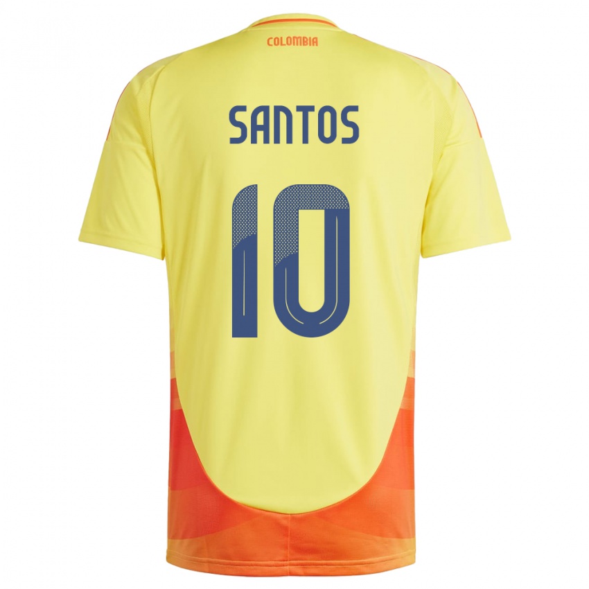 Kinderen Colombia Leicy Santos #10 Geel Thuisshirt Thuistenue 24-26 T-Shirt