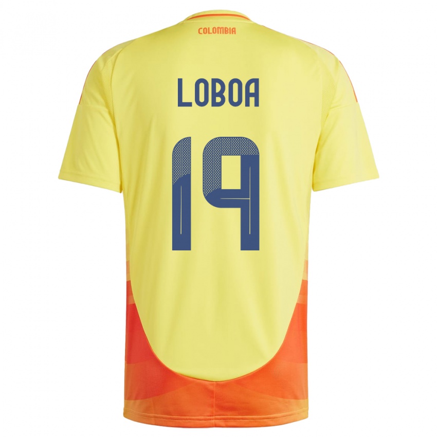 Kinderen Colombia Valerin Loboa #19 Geel Thuisshirt Thuistenue 24-26 T-Shirt