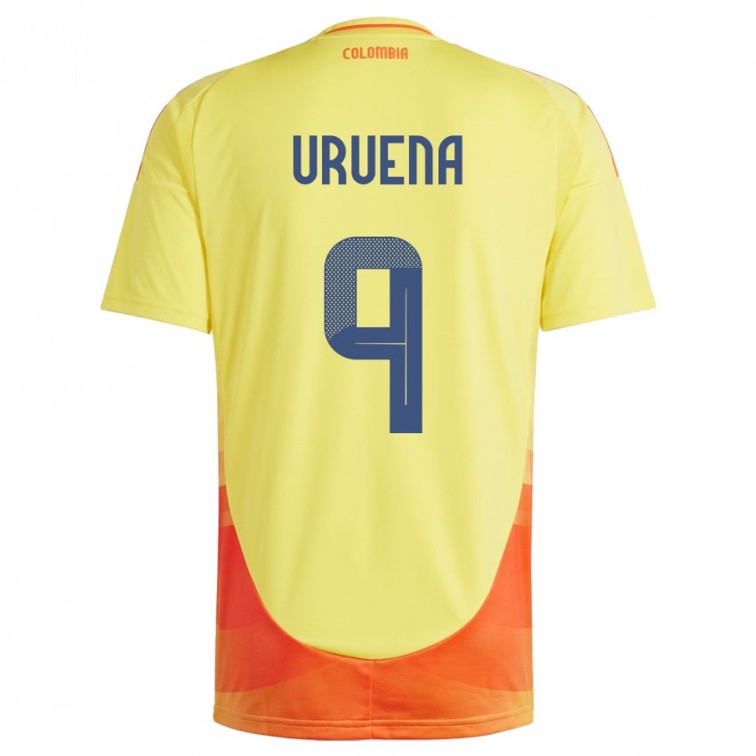 Kinderen Colombia Gabriela Urueña #9 Geel Thuisshirt Thuistenue 24-26 T-Shirt