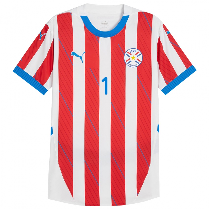 Kinderen Paraguay Ángel González #1 Wit Rood Thuisshirt Thuistenue 24-26 T-Shirt