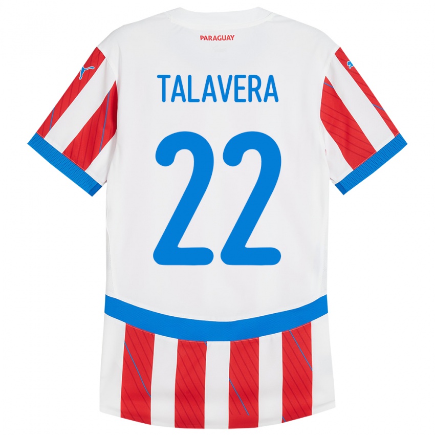 Kinderen Paraguay Javier Talavera #22 Wit Rood Thuisshirt Thuistenue 24-26 T-Shirt