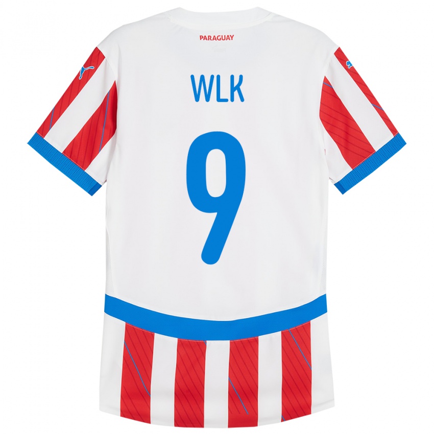 Kinderen Paraguay Allan Wlk #9 Wit Rood Thuisshirt Thuistenue 24-26 T-Shirt