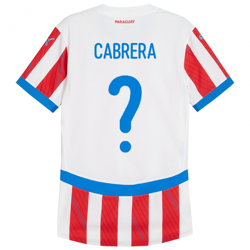 Kinderen Paraguay Ivan Cabrera #0 Wit Rood Thuisshirt Thuistenue 24-26 T-Shirt