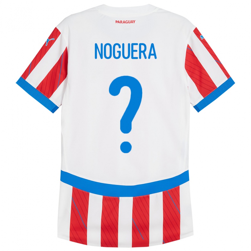 Kinderen Paraguay Junior Noguera #0 Wit Rood Thuisshirt Thuistenue 24-26 T-Shirt