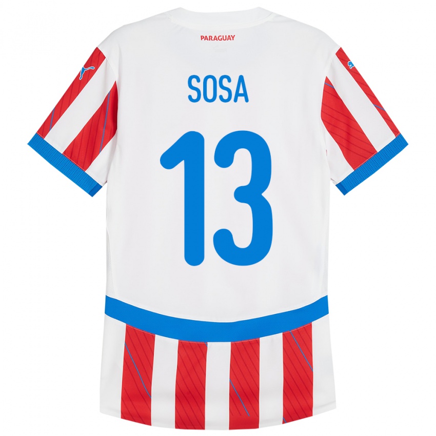 Kinderen Paraguay Alex Sosa #13 Wit Rood Thuisshirt Thuistenue 24-26 T-Shirt